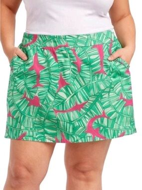 Loudmouth Green Skort with Pink Shark Print